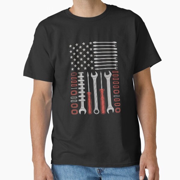 American Flag Mechanic Patriotic Mechanic USA Flag Classic T-Shirt