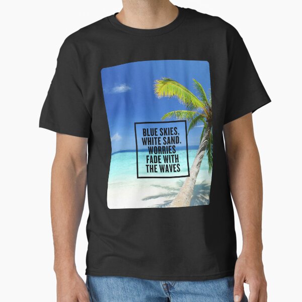 Hectic Living? Beach Life Is Better – AI Beach Photo with Motivational Quote for Beach Lovers & Tourists Classic T-Shirt