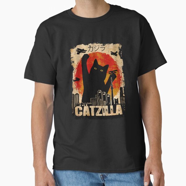 Vintage Catzilla Funny Black Cat T-Shirt Classic T-Shirt