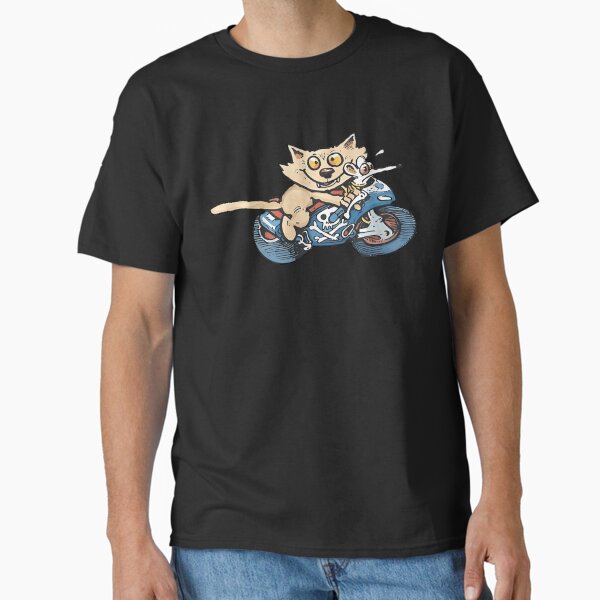 Ogri Cat and Mouse Classic Comic Biker Classic T-Shirt