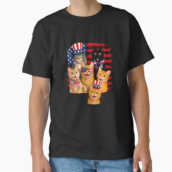Cat Happy Freedom Day Cat Lovers Cat Moms 4th July American Classic T-Shirt