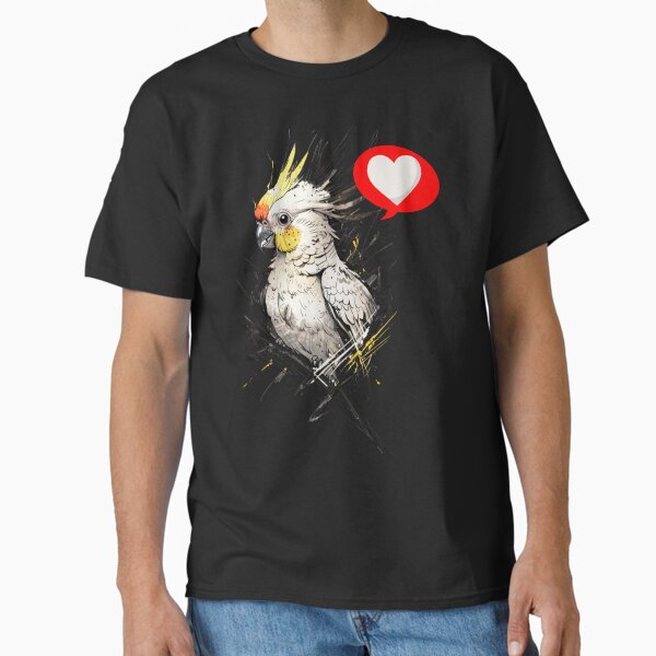 Expressive Cockatiel Design - Funny Parrot Love Bird Illustration | Animal Art  Classic T-Shirt