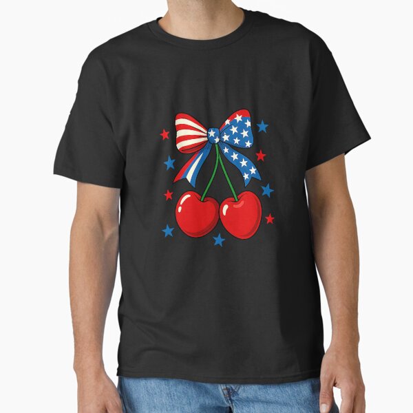 4th July Cherry, American Flag Cherry FOJ Coquette Girls Classic T-Shirt