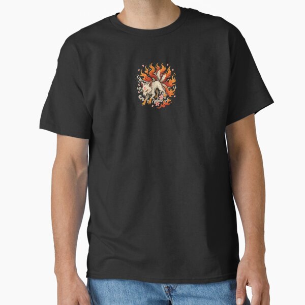 Nine-Tailed Kitsune — Battle Spirit Flame - Japanese Tattoo Style Classic T-Shirt