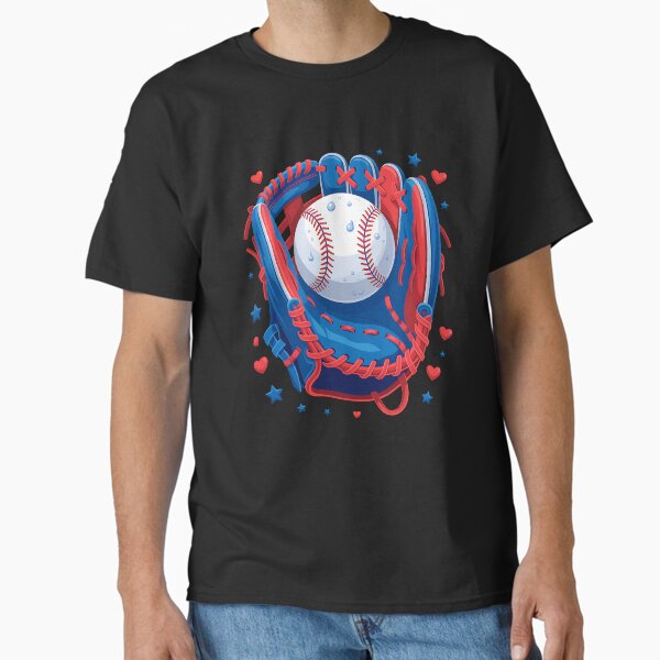 Baseball Glove Drip Boy Ice Cream Patriotic US Flag 4th July  Classic T-Shirt