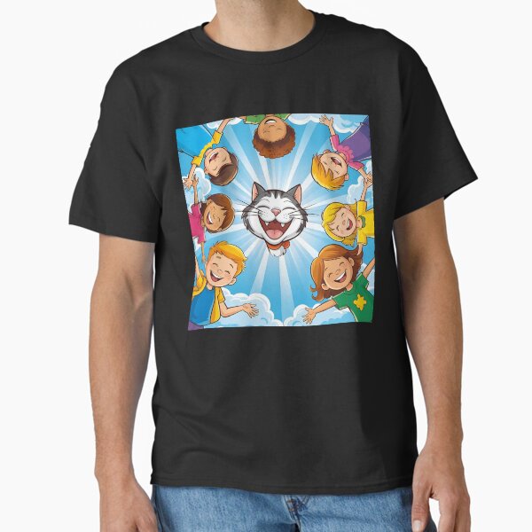 Laughing cat with many friends Classic T-Shirt