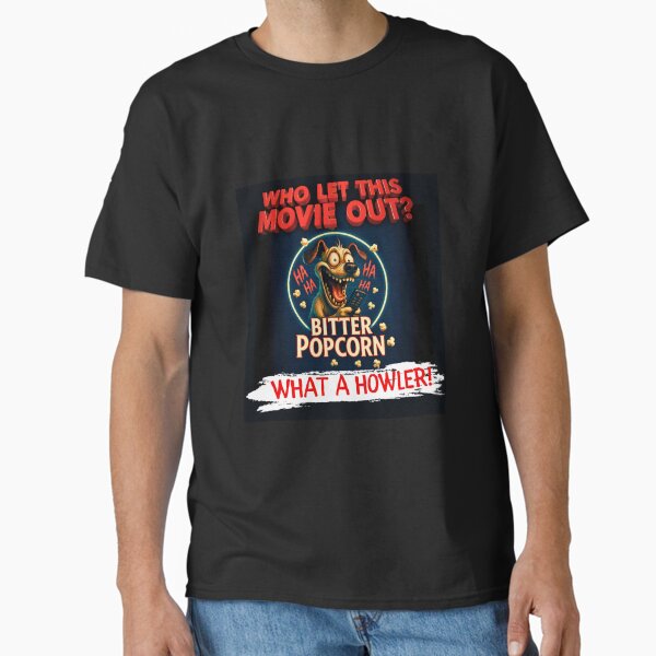 Satirical Movie Review Merch with Popcorn Theme Classic T-Shirt