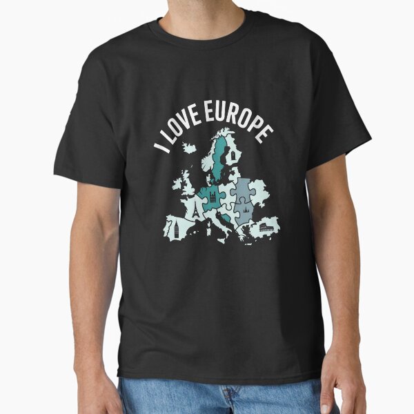 I Love Europe Puzzle Map Classic T-Shirt