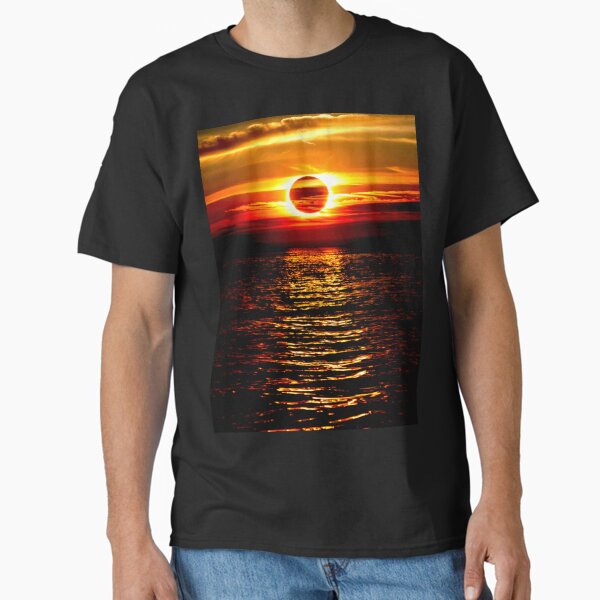 Eclipsed Sunset Over Tranquil Waters Classic T-Shirt