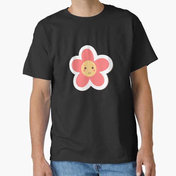 Light Red Smiling Daisy Sticker | Cute Floral Sticker for Laptop, Water Bottle & Phone Case Classic T-Shirt