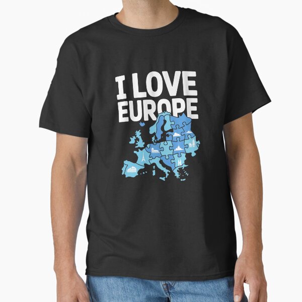 I Love Europe Puzzle Map Adventure Classic T-Shirt