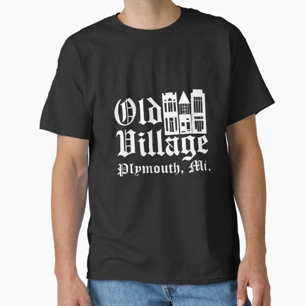 Old Village Traditional White on black Classic T-Shirt