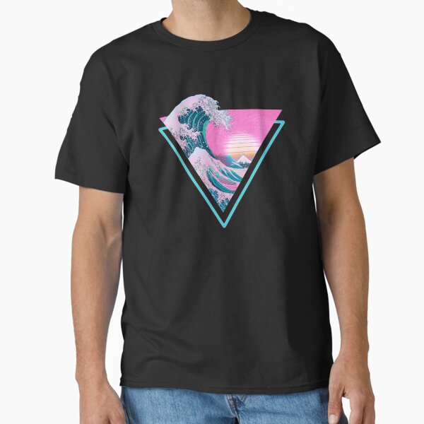 Vaporwave Aesthetic Great Wave Retro Triangle Classic T-Shirt