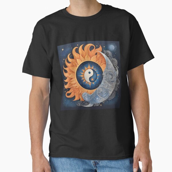 Yin Yang Sun and Moon Celestial Balance Artwork Classic T-Shirt