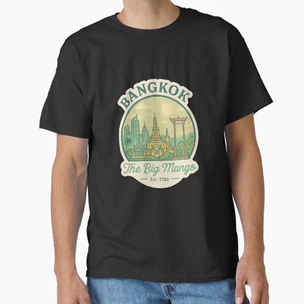 Bangkok “The Big Mango” Sticker – Vintage Spring Skyline Design Classic T-Shirt