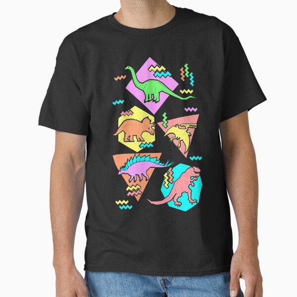 Nineties Dinosaurs Pattern Classic T-Shirt