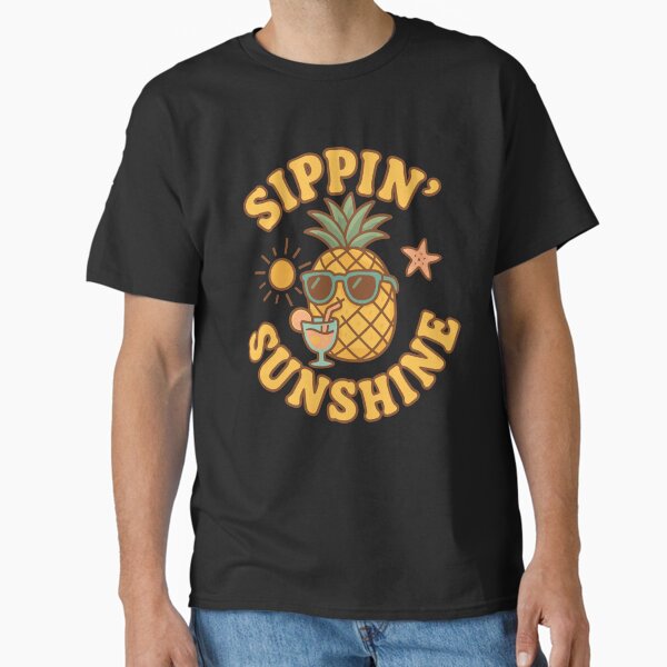 Funny Pineapple Retro Summer Vibes Beach Design Classic T-Shirt