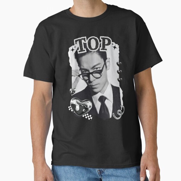 TOP Choi Seung-hyun Korean Actor Black and White Collage Design Classic T-Shirt