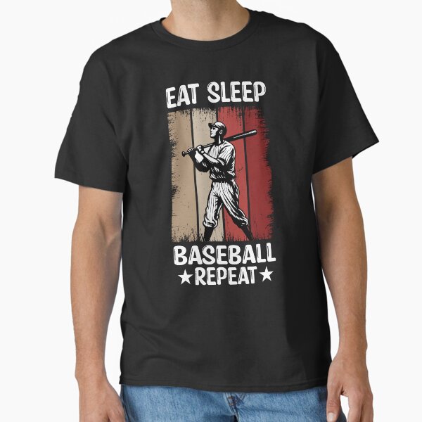Eat Sleep Baseball Repeat – Vintage Baseball Quote Shirt for Fans & Players Classic T-Shirt
