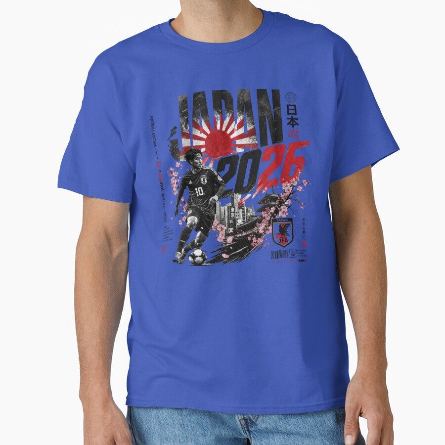 Japan 2026 Football World Cup Glory | Samurai Blue Fan Supporter Shirt by rushaib