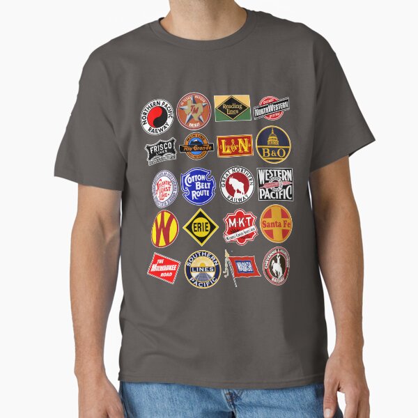 Vintage defunct Railroad Railway logos - Trains hobby Classic T-Shirt