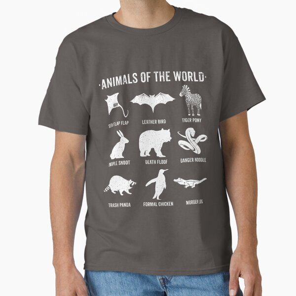Simple Vintage Humor Funny Rare Animals of the World Classic T-Shirt