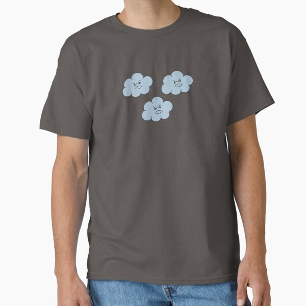 Angry Cloud Pattern – Moody Blue-Grey Doodle Classic T-Shirt