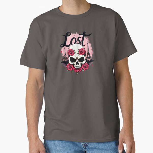 Lost In Paris Skull Roses Classic T-Shirt