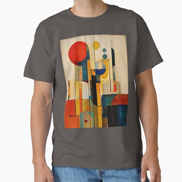 Mid-Century Modern Abstract – Vintage Earth Tone Geometric Painting – Retro Modernist Art Classic T-Shirt
