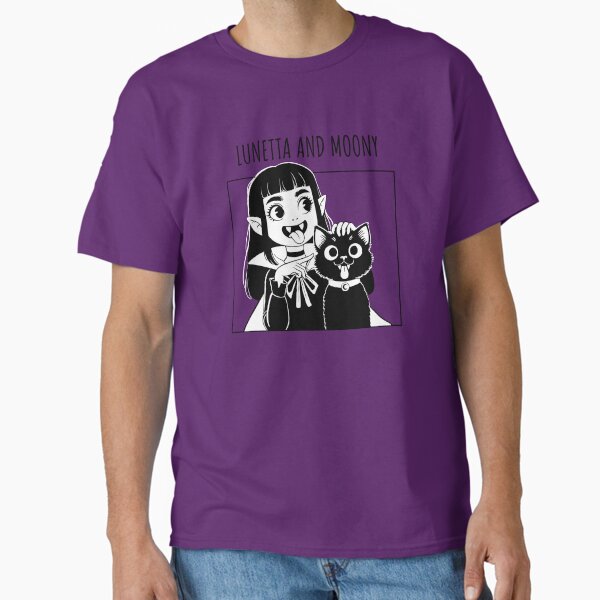 Lunetta and Moony  Vampire Girl and Cat Portrait Classic T-Shirt