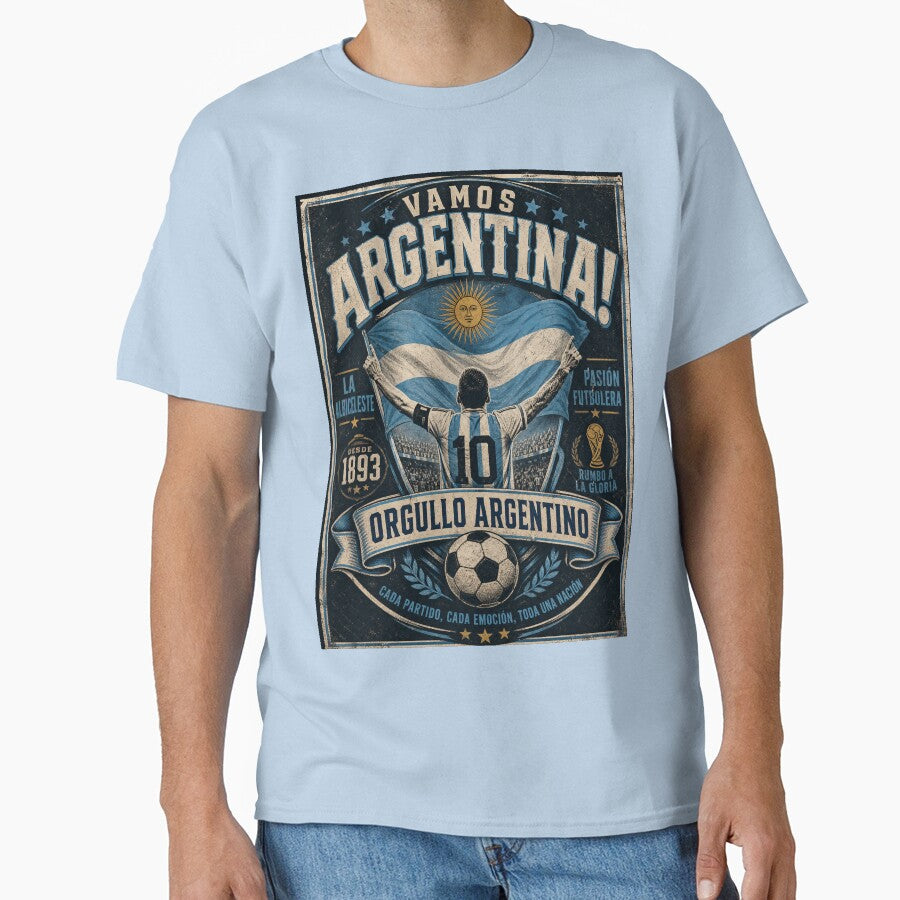 Argentina Football Fans Vintage World Cup 2026 Supporter Design by Jandedan