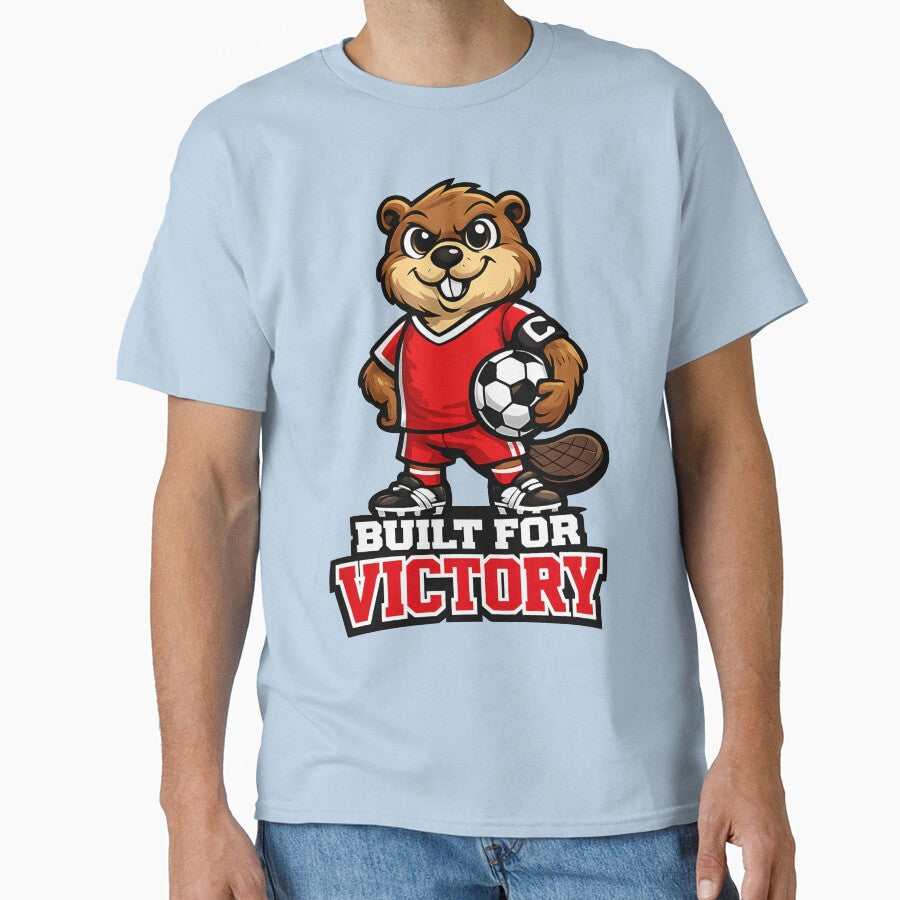 Canada Beaver Soccer Mascot – Built for Victory Patriotic Football Fan T-Shirt & Sticker by  Artistry in Motion by MADsrecreation
