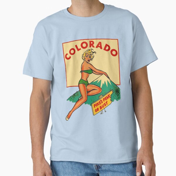 Colorado Pinup Pikes Peak Vintage Travel Decal Classic T-Shirt