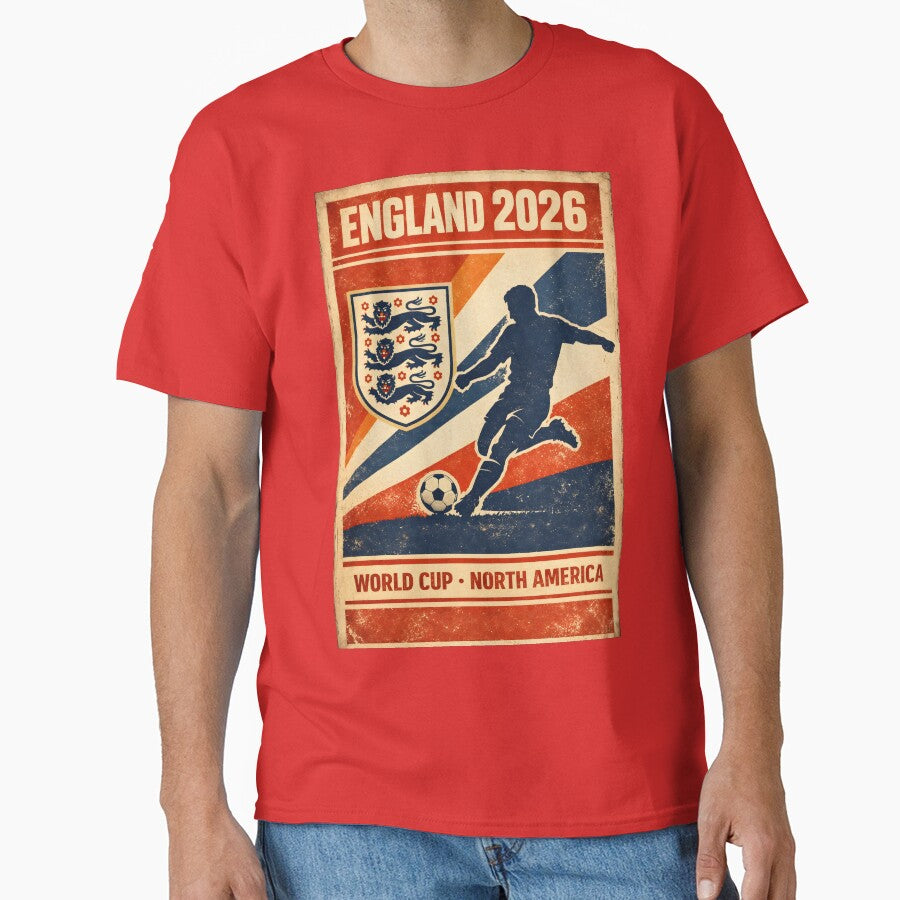 England 2026 – Retro World Cup Matchday Poster by WhisperFrame