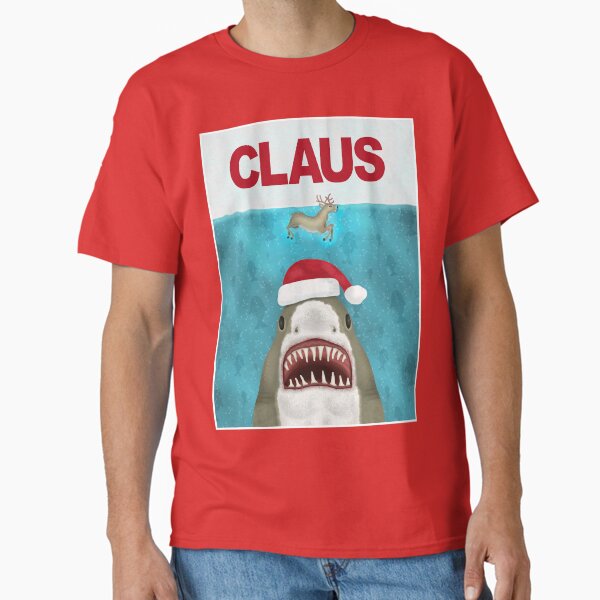 Funny Christmas Santa Claus Shark Reindeer Humor Classic T-Shirt