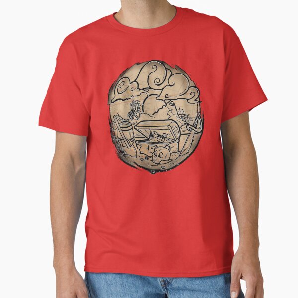 Skullshore Booty – Retro Pirate Treasure Line Art Classic T-Shirt