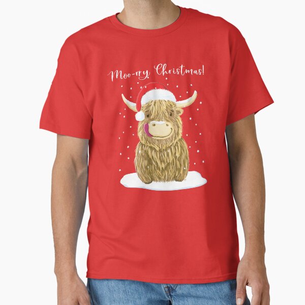 Scottish Highland Cow, Moo-rry Christmas Wee Hamish Classic T-Shirt