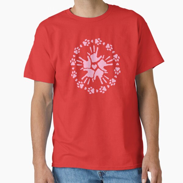 Peace, Love, Pets Circle - Cotton Candy Pink Classic T-Shirt