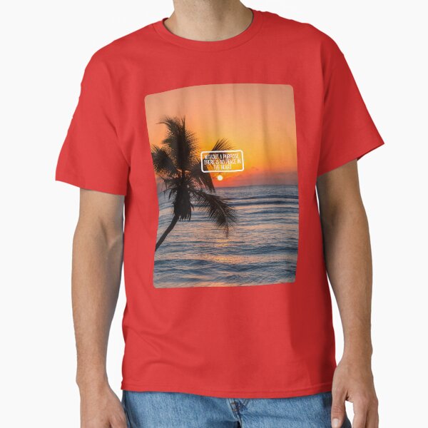 Inspirational Beach Quote Design #7– Without a Purpose There Is No Peace in the Heart – AI Photo Art for Mindful Living Classic T-Shirt