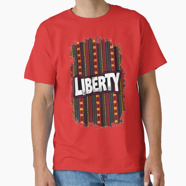 Juneteenth word “LIBERTY” on an African kente pattern Classic T-Shirt
