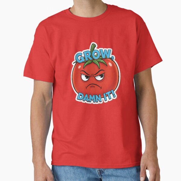Angry Tomato Sticker – "Grow Damn It!" Funny Gardening Meme Classic T-Shirt