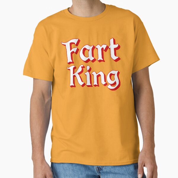 Fart King in Red Medieval Typography Classic T-Shirt