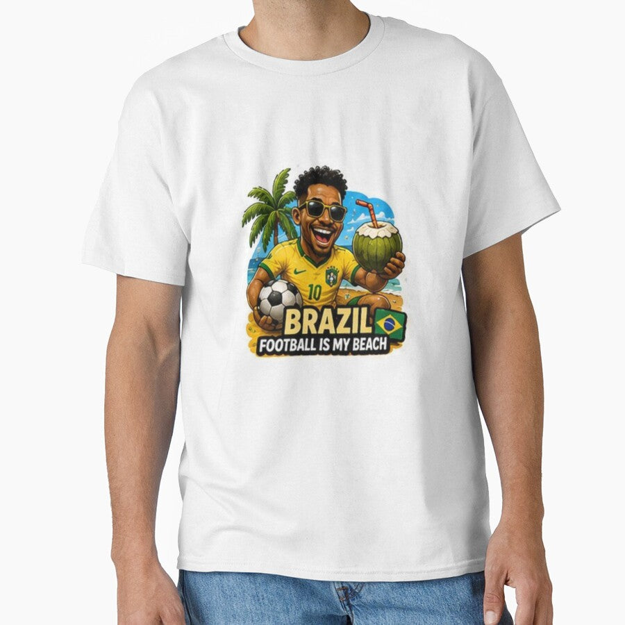 Brazil 2026 Cartoon Football Fan Design by Pixanova