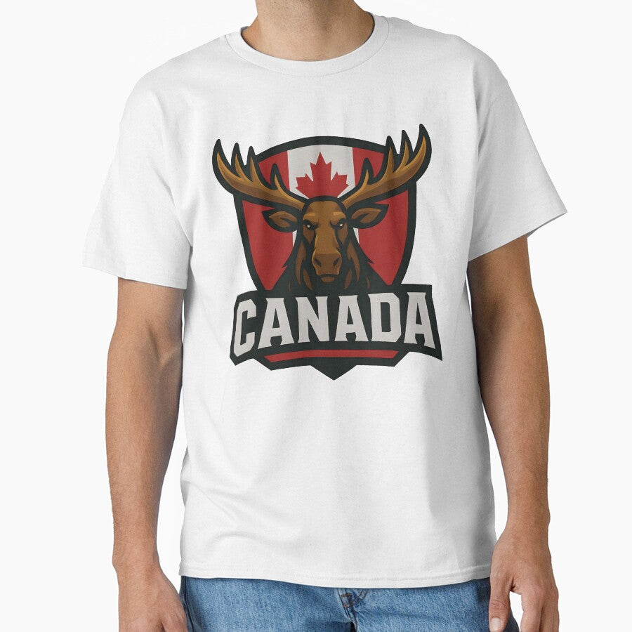 Canada Moose Sports T-Shirt | Canadian Flag Maple Leaf Emblem Tee | World Cup 2026 Fan by legendaryskins
