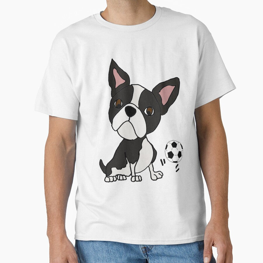 Funny Boston Terrier Dog Playing Soccer by Nature's Fancy