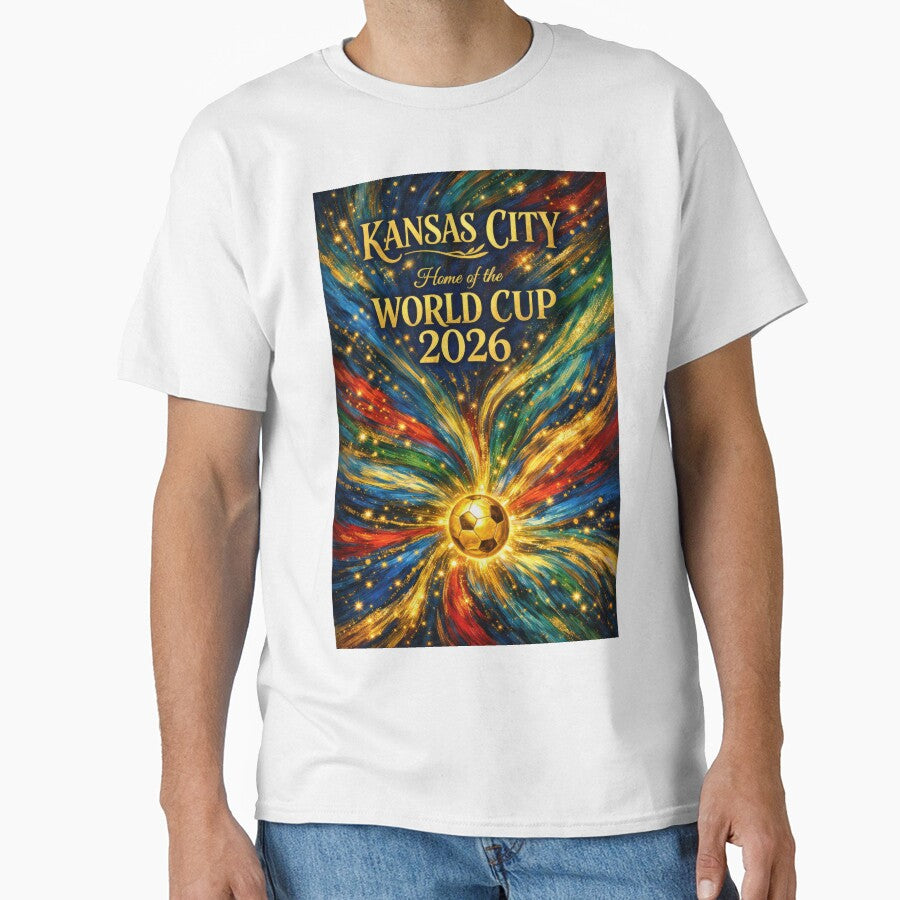 Kansas City World Cup 2026 Starburst Soccer Poster — Van Gogh Fluid Art Print by BrickByDream