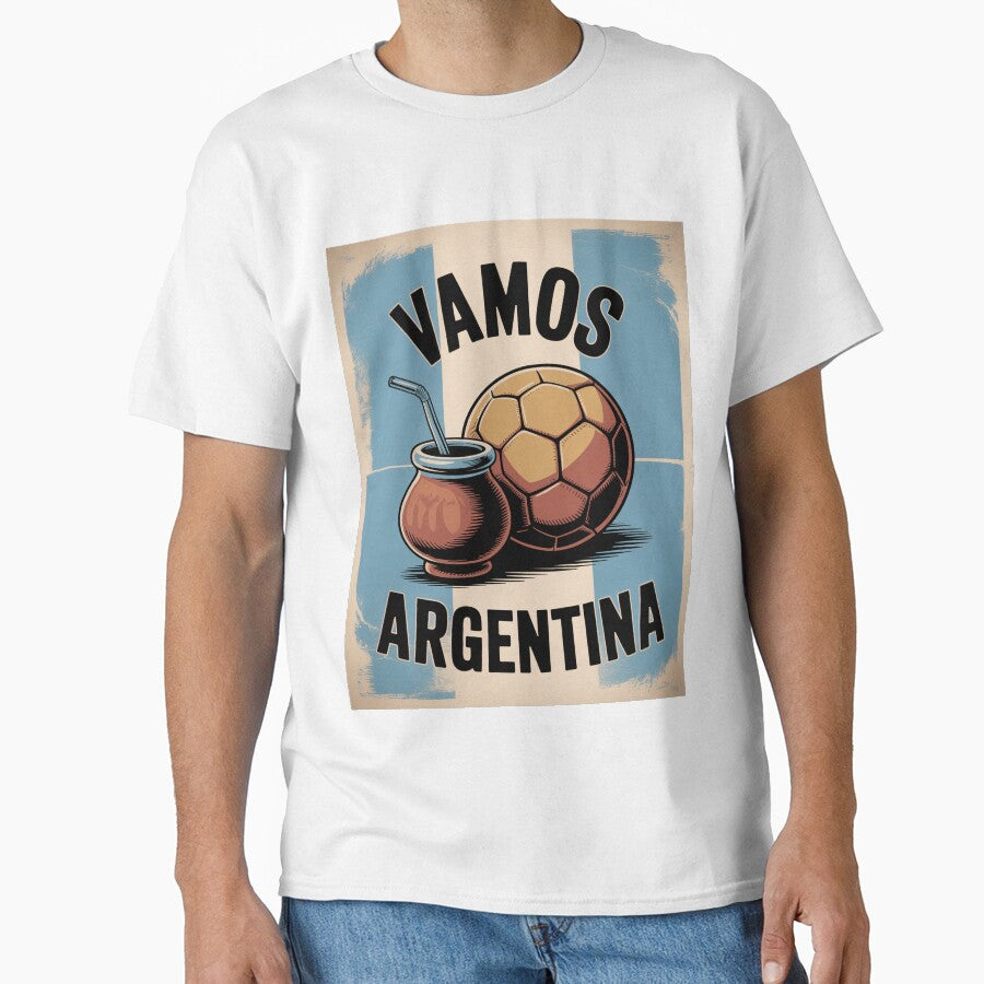Argentina Vamos Argentina 2026 Mate Vintage Football Poster - Argentine Domestic World Cup Fan Design by SofDelAtlas