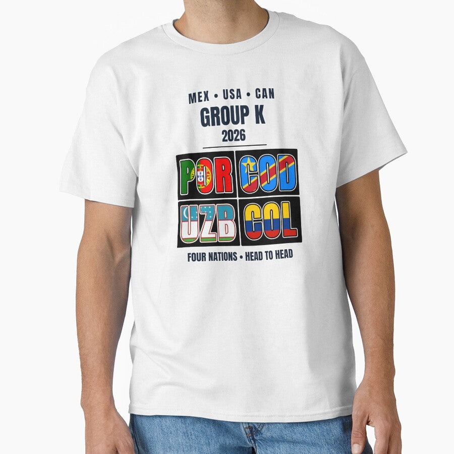 Group K 2026 Soccer Football Shirt Portugal DR Congo Uzbekistan Colombia World Tournament by The Hairy Melon