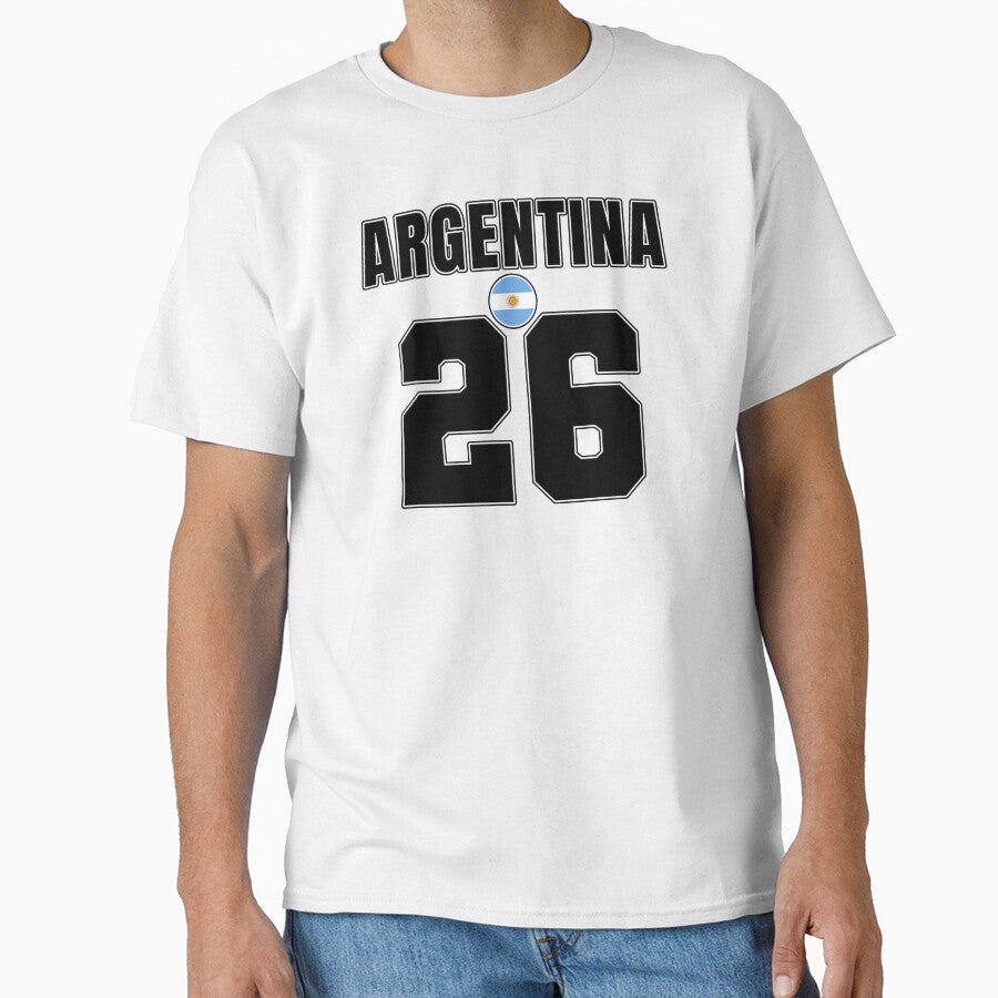 Argentina 26 Football Shirt Style Design – Argentina National Team Apparel by The Hairy Melon