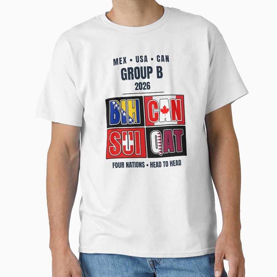 Group B 2026 Soccer Football Shirt Switzerland Canada Qatar Bosnia Herzegovina International Tournament by The Hairy Melon